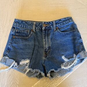 Forever 21 Blue Distressed Jean Shorts